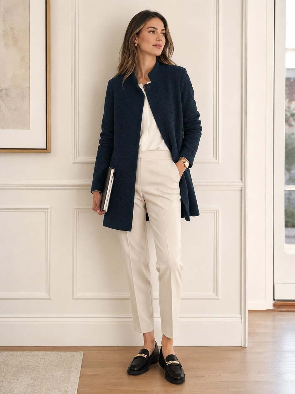 Eileen Fisher Organic Cotton & Tencel Textured Long Jacket Cardigan